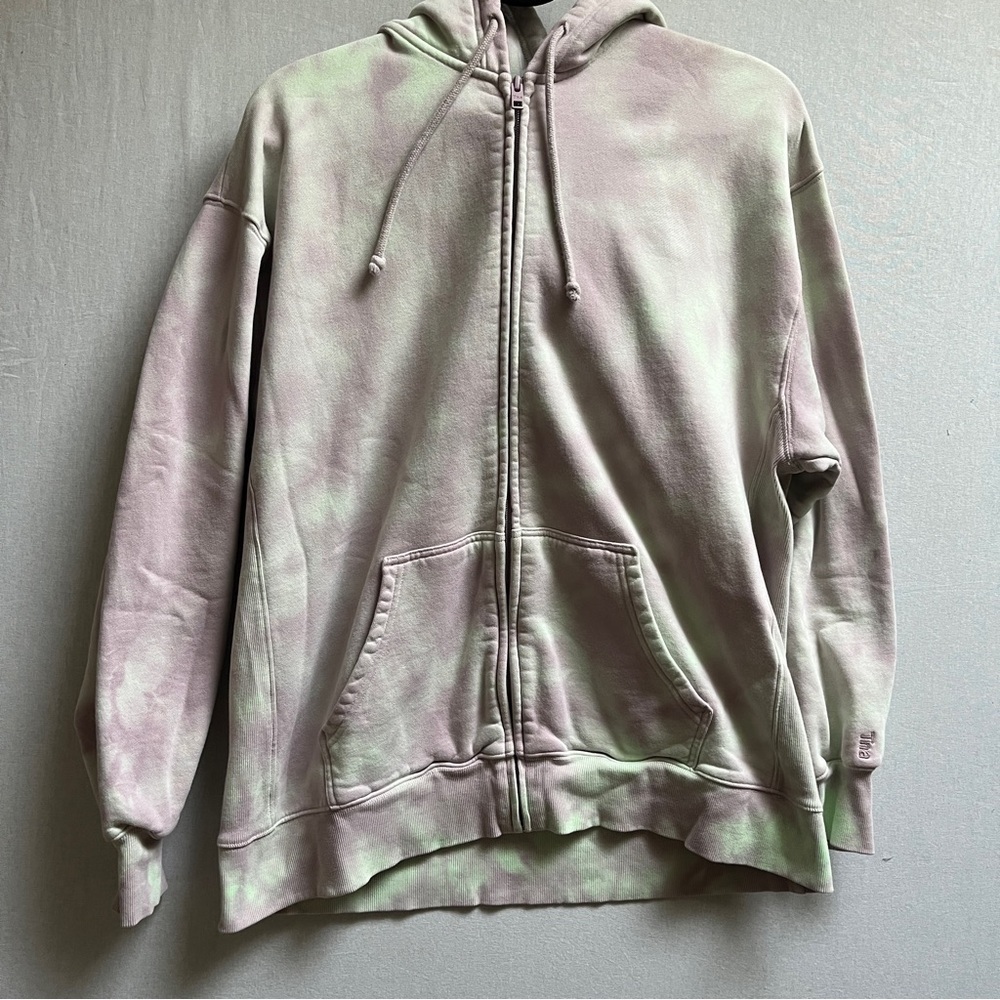TNA Cozy Fleece Full Zip Tie Dye Hoodie Sweatshirt L